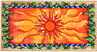 Sunburst with Vine Border custom design for a tiled floor by Eugenia Talbott
