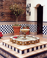 Custom tiled fountain by Eugenia Talbott