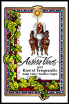 Wine label for 2015 Rosé of Tempranillo produced by Aurora Vineyards by Eugenia Talbott.