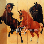 PowerPlay, painting of Arabian horses in motion